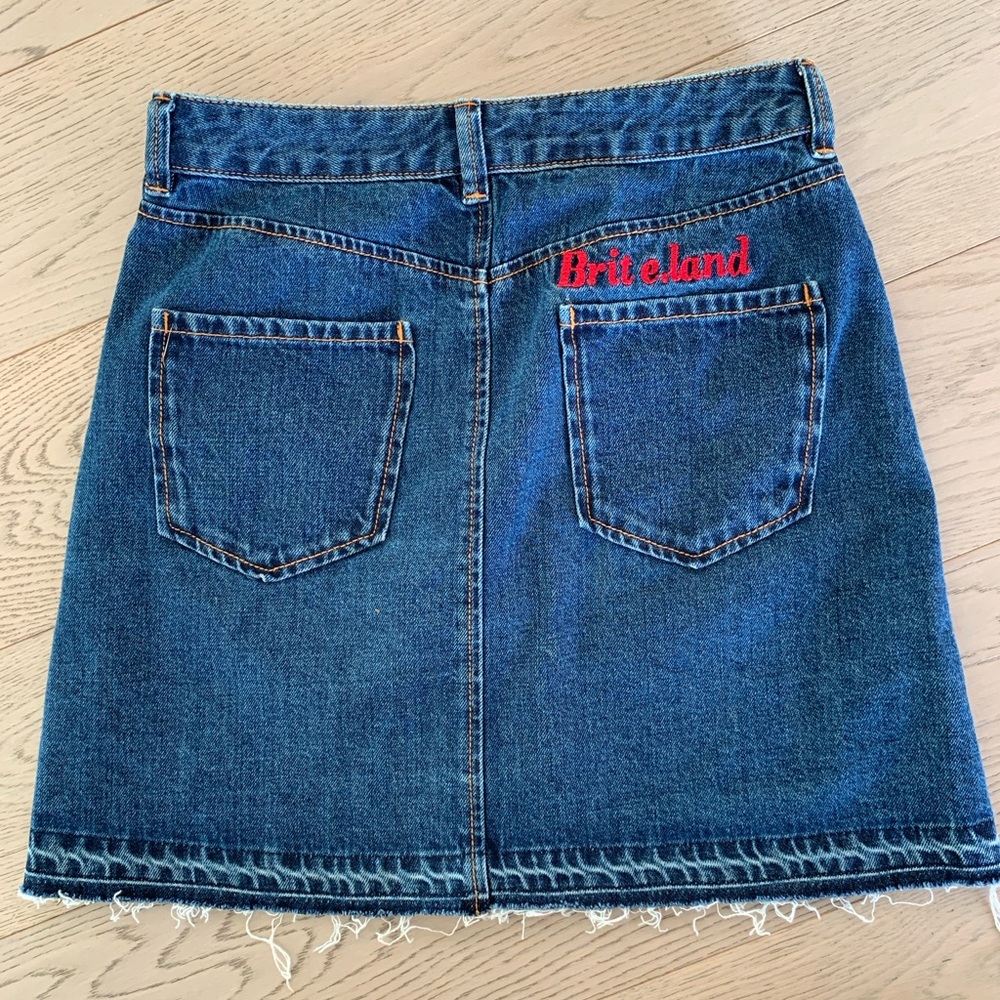 Eland D. Brit e.land Denim Button-Front Skirt